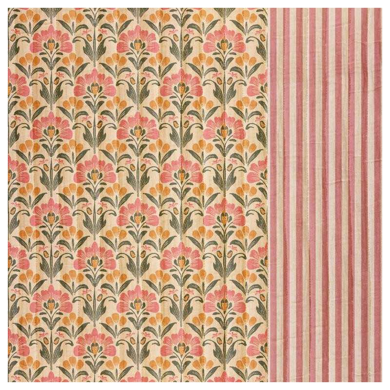 Printed Quilted Double Gauze SALIMA 1J / DG STRIPES Nude / PaPrika